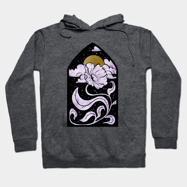 I bloom at night - purple Hoodie by Ellen Wilberg